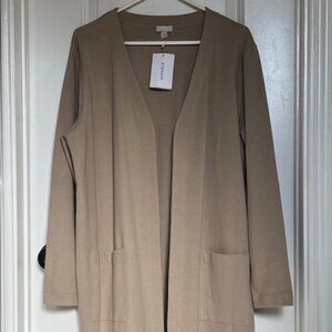 NEW! HANRO - Pure Comfort - Viscose/Cotton Blend, Sanshell color, Large Cardigan